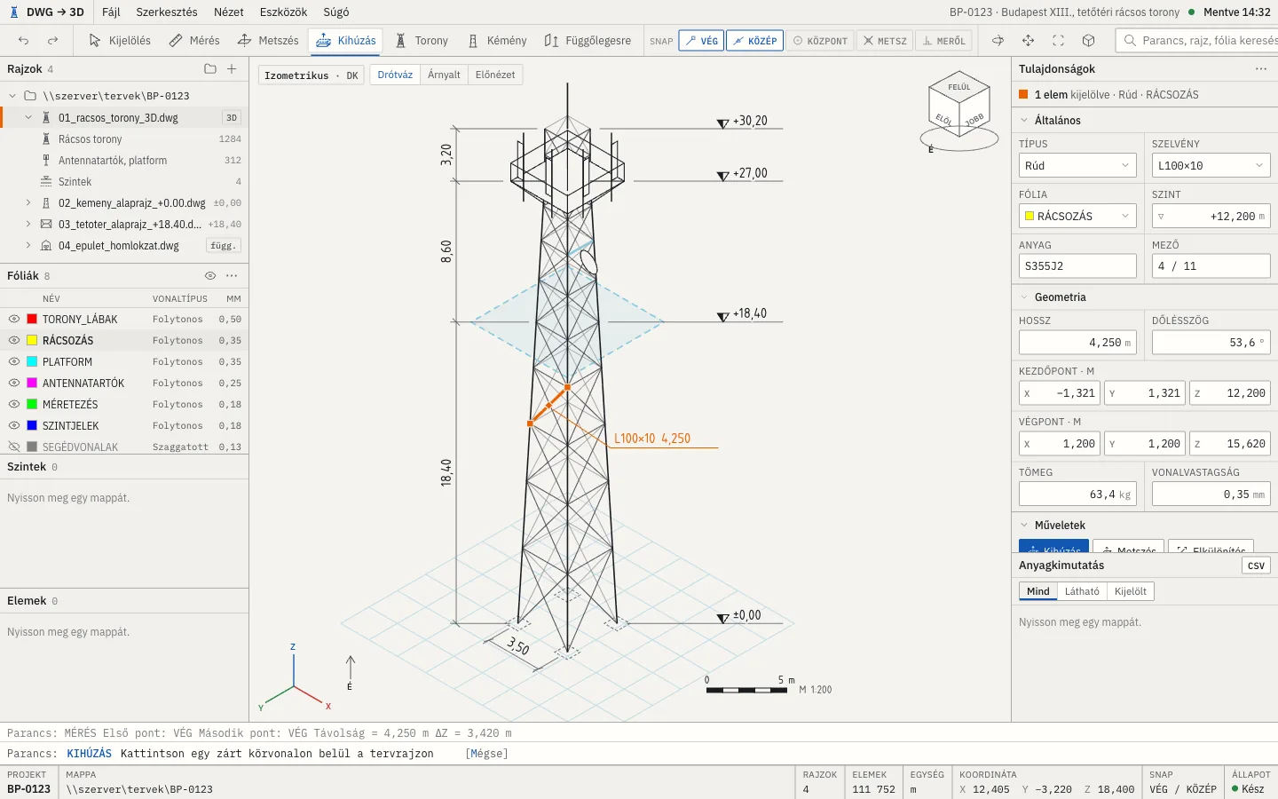 Telecom support structures: from DWG drawing to 3D model, our own demo