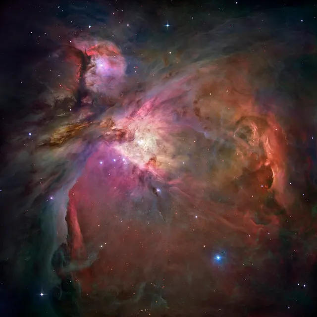 Az Orion-köd (M42) a Hubble mozaikján; a Trapéz a közepén