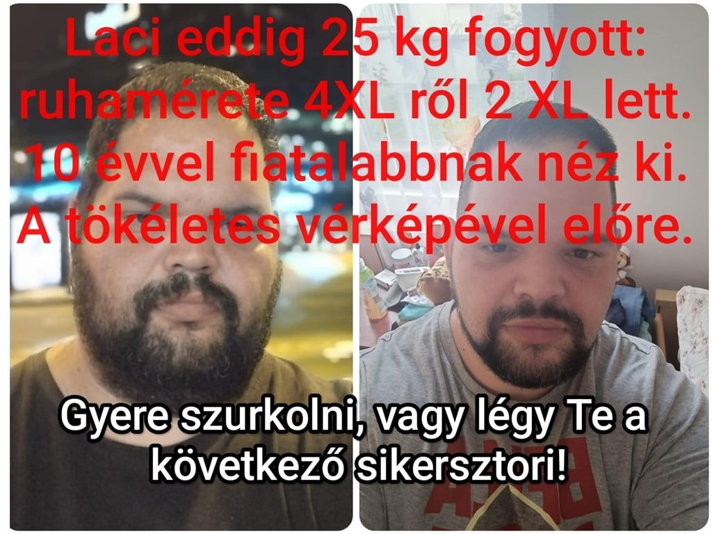 Laci sikertörténete: 25 kg fogyás, 4XL-ről 2XL ruhaméretre személyi edzéssel